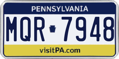 PA license plate MQR7948