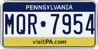 PA license plate MQR7954