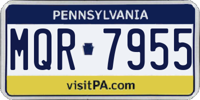 PA license plate MQR7955