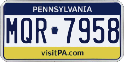 PA license plate MQR7958