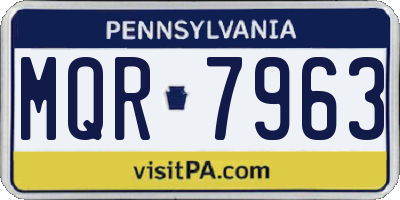 PA license plate MQR7963