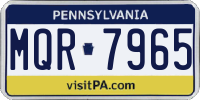 PA license plate MQR7965