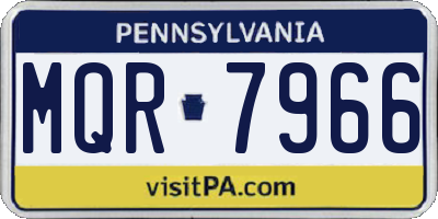 PA license plate MQR7966