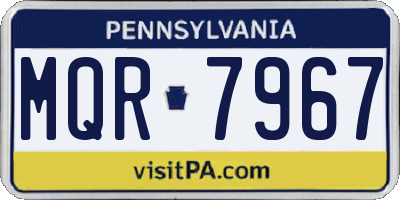 PA license plate MQR7967