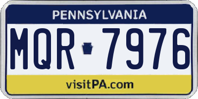 PA license plate MQR7976