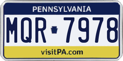 PA license plate MQR7978