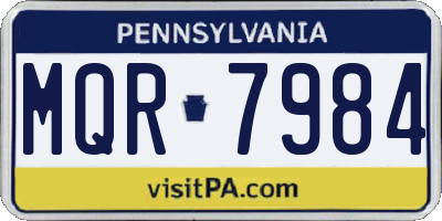 PA license plate MQR7984