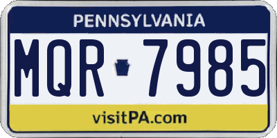 PA license plate MQR7985