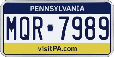 PA license plate MQR7989