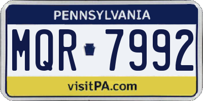 PA license plate MQR7992
