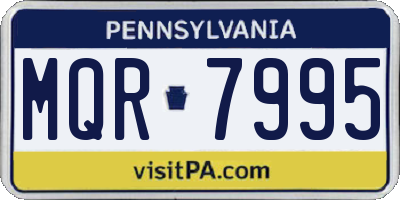 PA license plate MQR7995