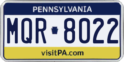PA license plate MQR8022