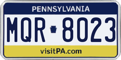 PA license plate MQR8023