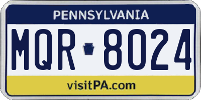 PA license plate MQR8024