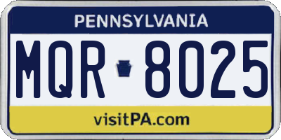 PA license plate MQR8025
