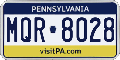 PA license plate MQR8028