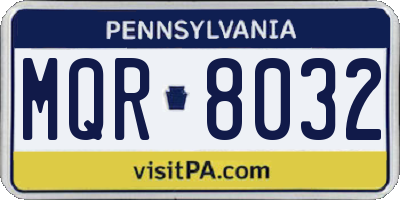 PA license plate MQR8032