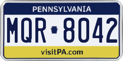 PA license plate MQR8042