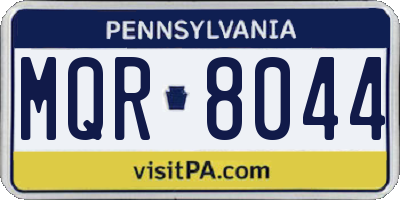 PA license plate MQR8044