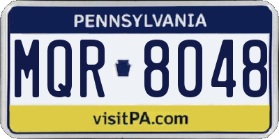 PA license plate MQR8048