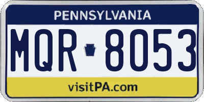 PA license plate MQR8053