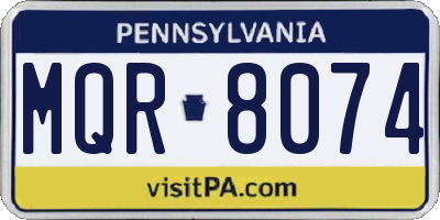 PA license plate MQR8074