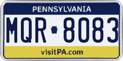 PA license plate MQR8083