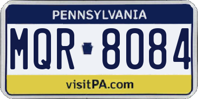 PA license plate MQR8084