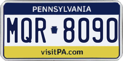 PA license plate MQR8090
