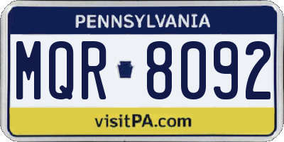 PA license plate MQR8092