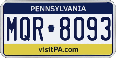 PA license plate MQR8093