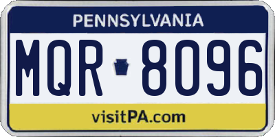 PA license plate MQR8096