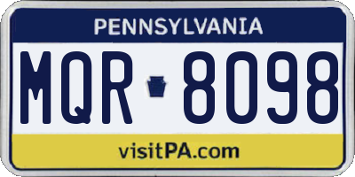 PA license plate MQR8098