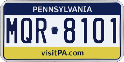 PA license plate MQR8101