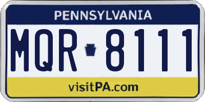 PA license plate MQR8111