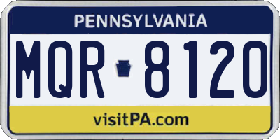 PA license plate MQR8120