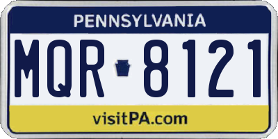 PA license plate MQR8121