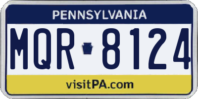 PA license plate MQR8124