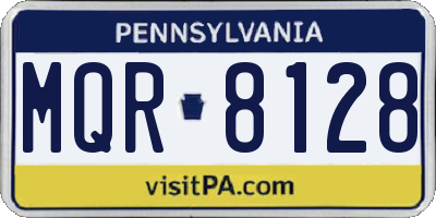 PA license plate MQR8128