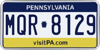 PA license plate MQR8129
