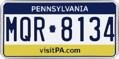 PA license plate MQR8134