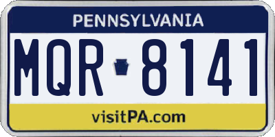 PA license plate MQR8141