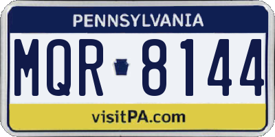PA license plate MQR8144