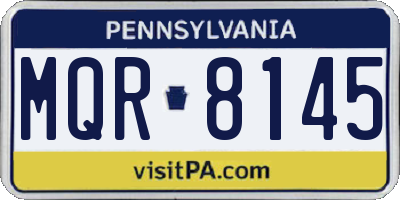 PA license plate MQR8145