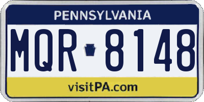 PA license plate MQR8148