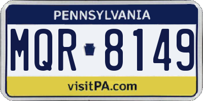 PA license plate MQR8149