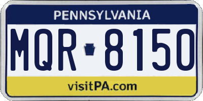 PA license plate MQR8150