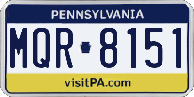 PA license plate MQR8151