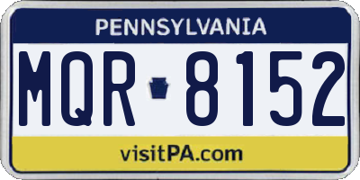 PA license plate MQR8152