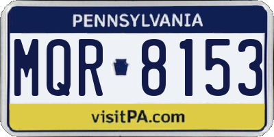 PA license plate MQR8153